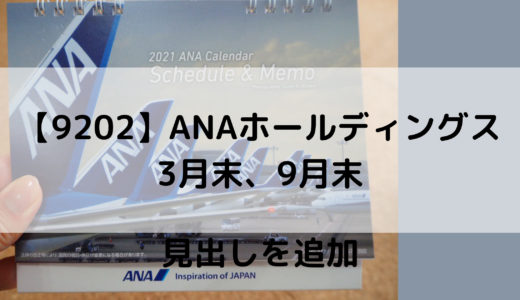旅行好きにおすすめ【9202】ANAホールディングスの株主優待